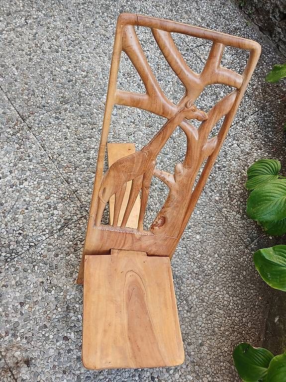 Sedia etnica africana in legno intagliato (Palaver chair) (Gebraucht ...