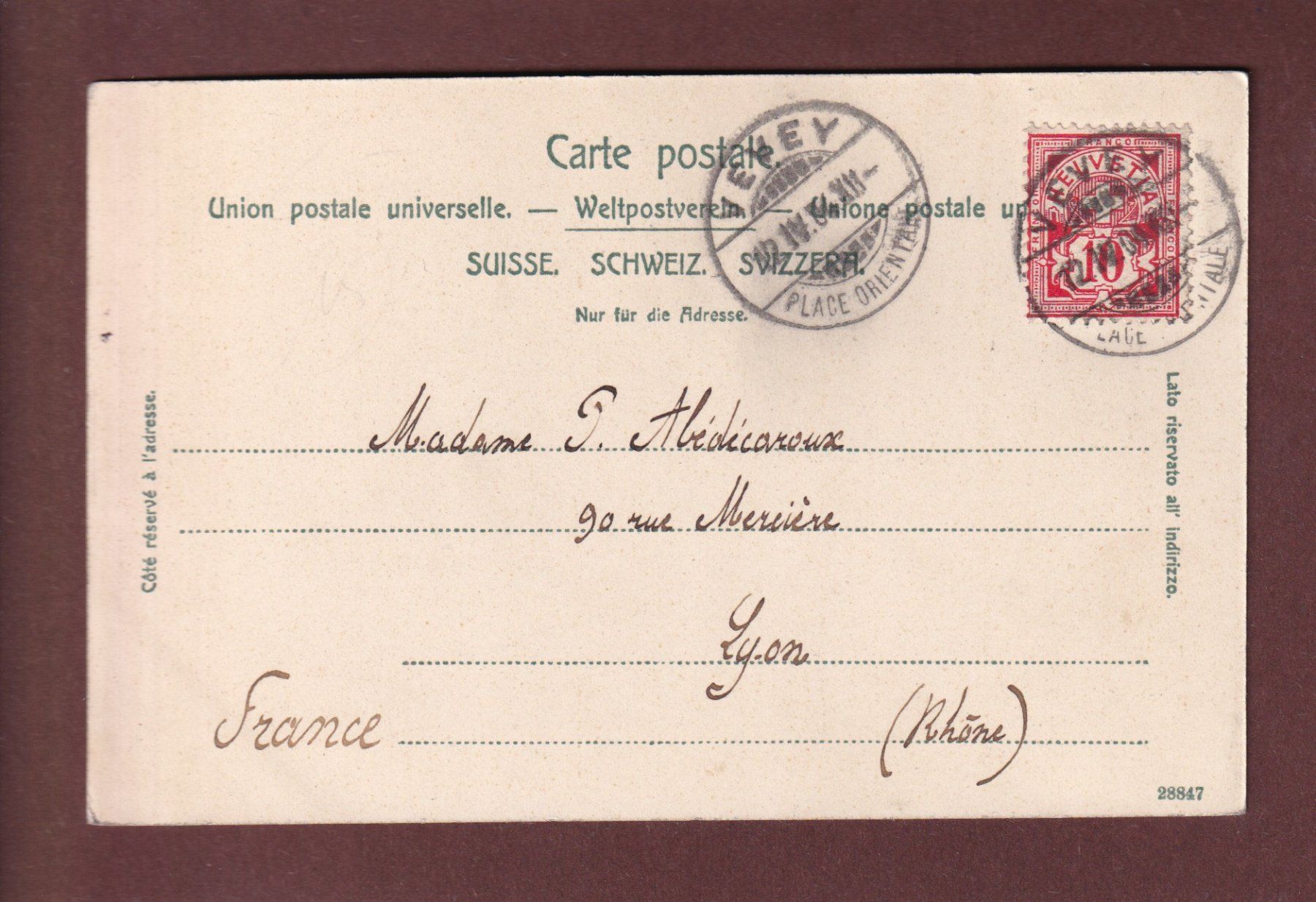 Cartoline postali: Château de BLONAY - Clair de lune - 1904 – Usato da Pully venduto da nicecards-shop 1