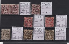 Kreuzziffermarken Lot schön gestempelt