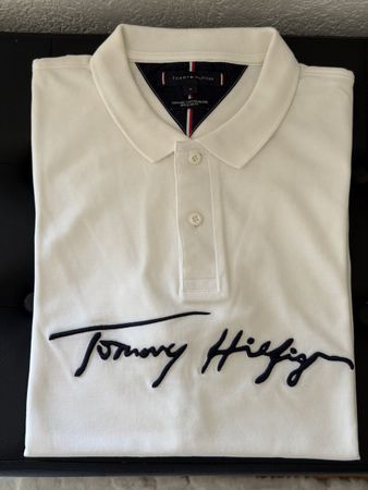 Polo Tommy Hilfiger blanc homme taille M