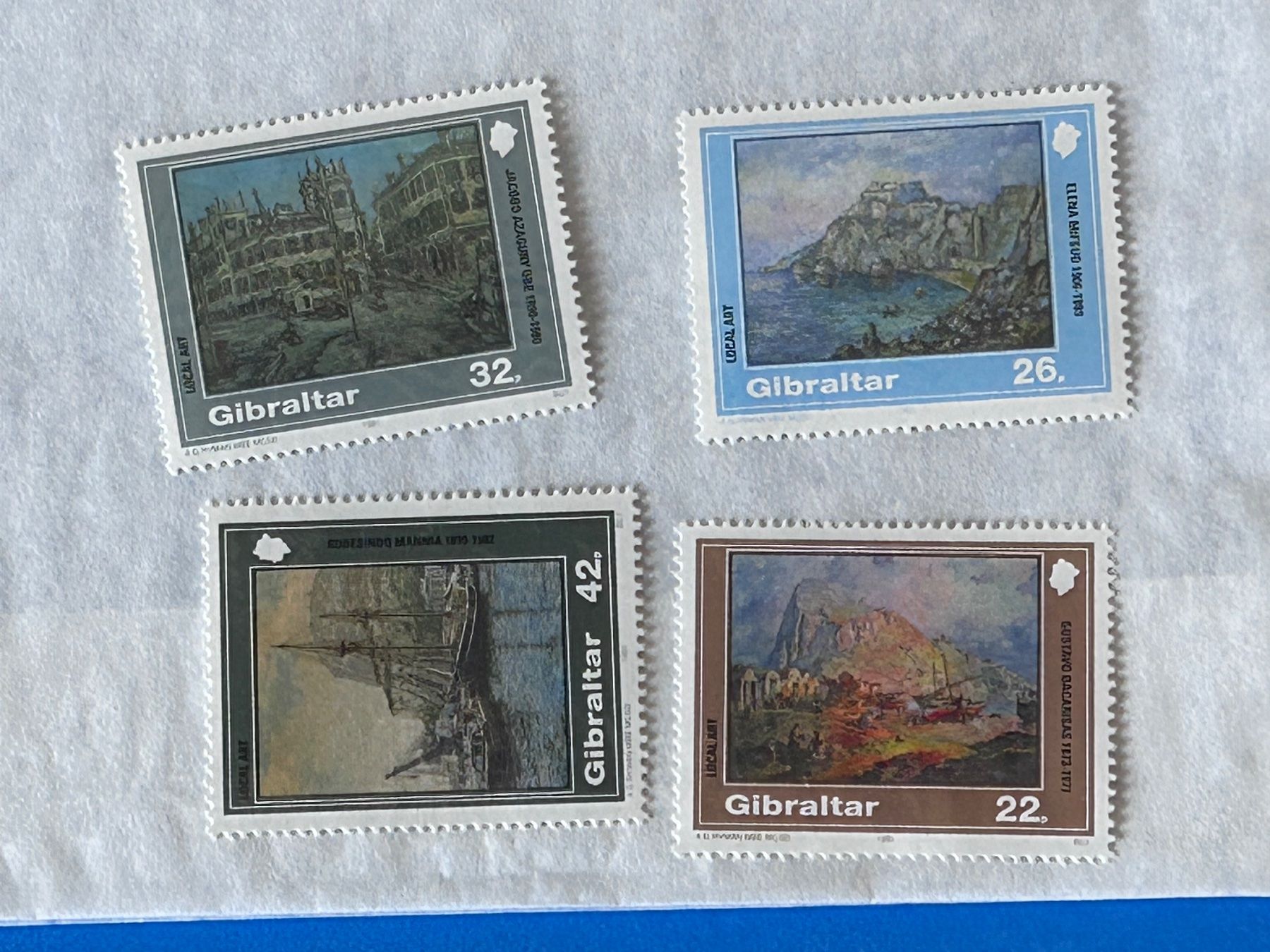 Alle Briefmarken: Stamps - Gibraltar - Local Art 1991 – Gebraucht aus Corcelles NE von AJKader 1