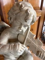 Engel Figur mit Geige in in und LED Beleuchtung, ca 75 cm 