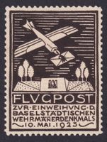 Flugspende Vignette 1925.2 Basel Denkmal ungebraucht *