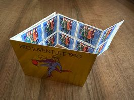 1990, Pro Juventute, Markenheft, spielende Kinder/gold ** 2