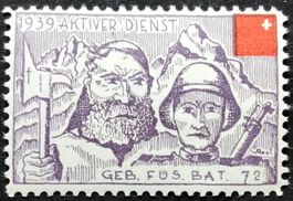 Soldatenmarke 2.WK, Geb Füs Bat 72, weisses Pap, Wi Inf 419