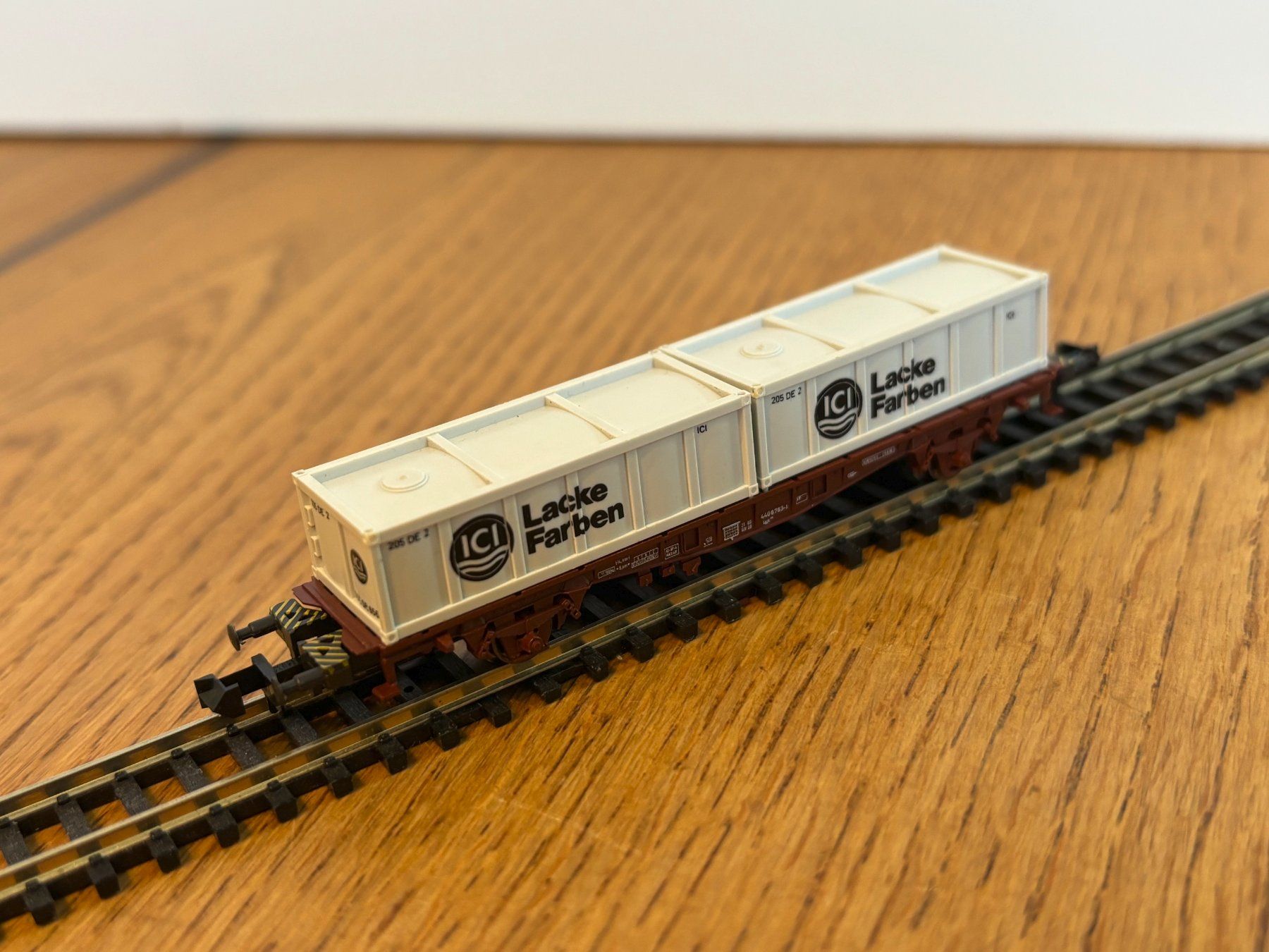 Modellini di ferrovie: e1767 selten: Containerwagen (Spur N) – Usato da Birsfelden venduto da Birs_25 2