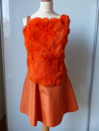 Edles, oranges Cocktail Kleid, ca. 36