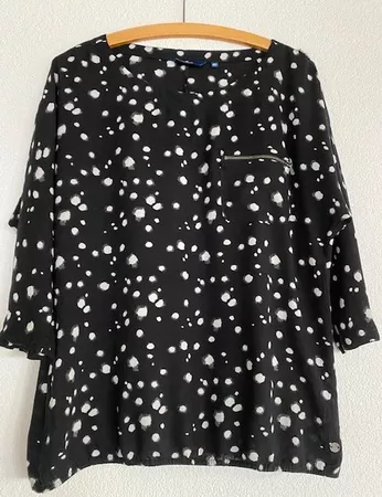 Tom Tailor-Damen-Bluse, schwarz-weiss gepunktet, Gr. 40
