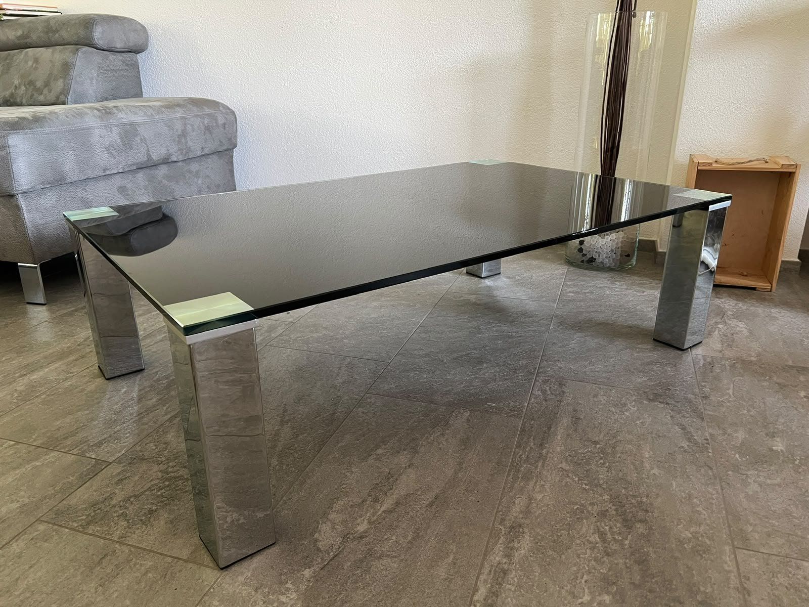 Tavoli: Couchtisch Glas schwarz, Beine Chrome – Usato da Islikon venduto da straubi90 3