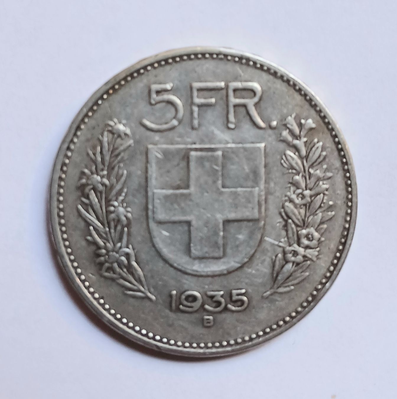 Alle Münzen: 5fr argent 1935 – Gebraucht aus Sciernes-d'Albeuve von Dojo004