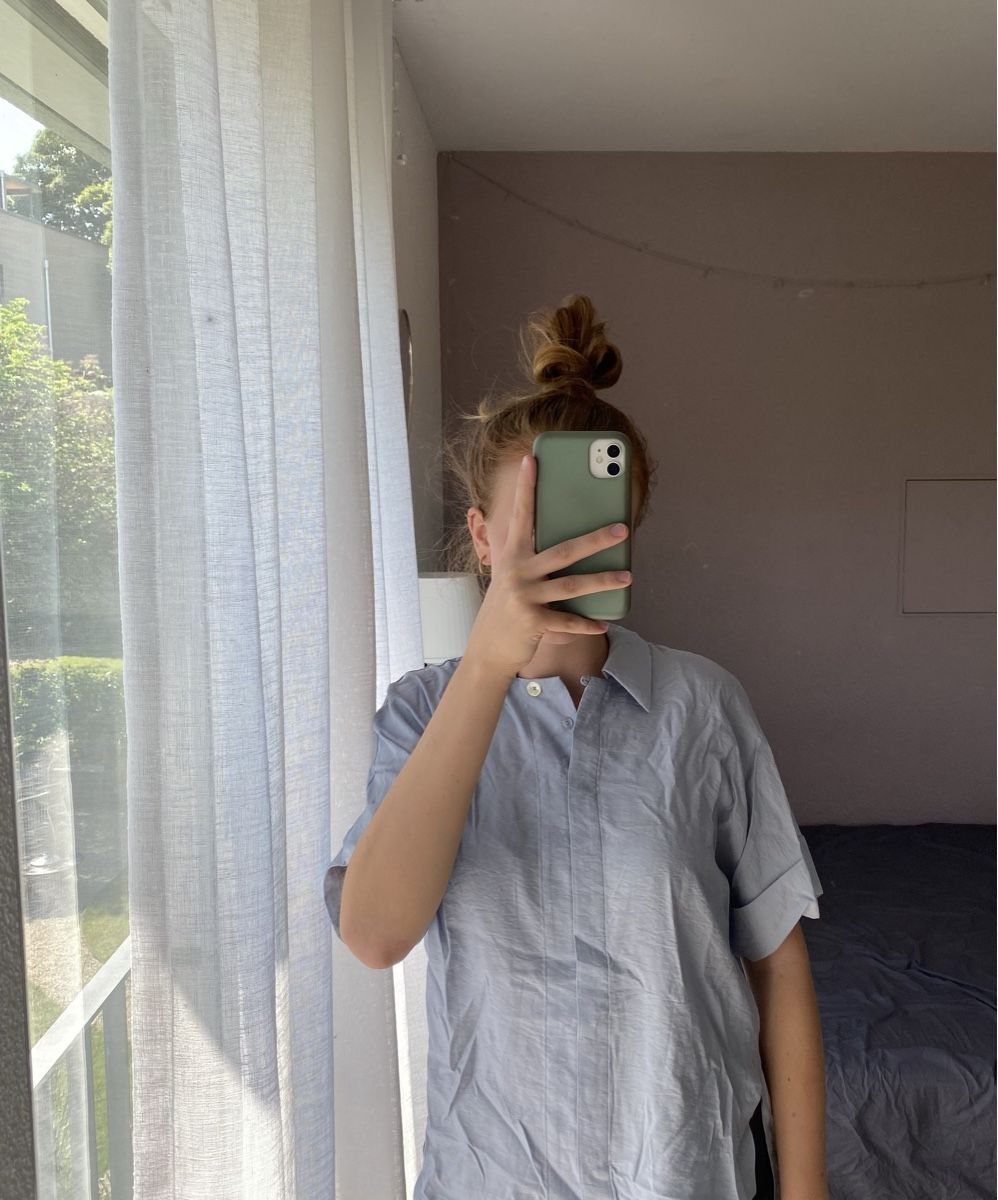 Mango Camicette: blaue Bluse – Nuovo (secondo la descrizione) da Huttwil venduto da mandala123 3