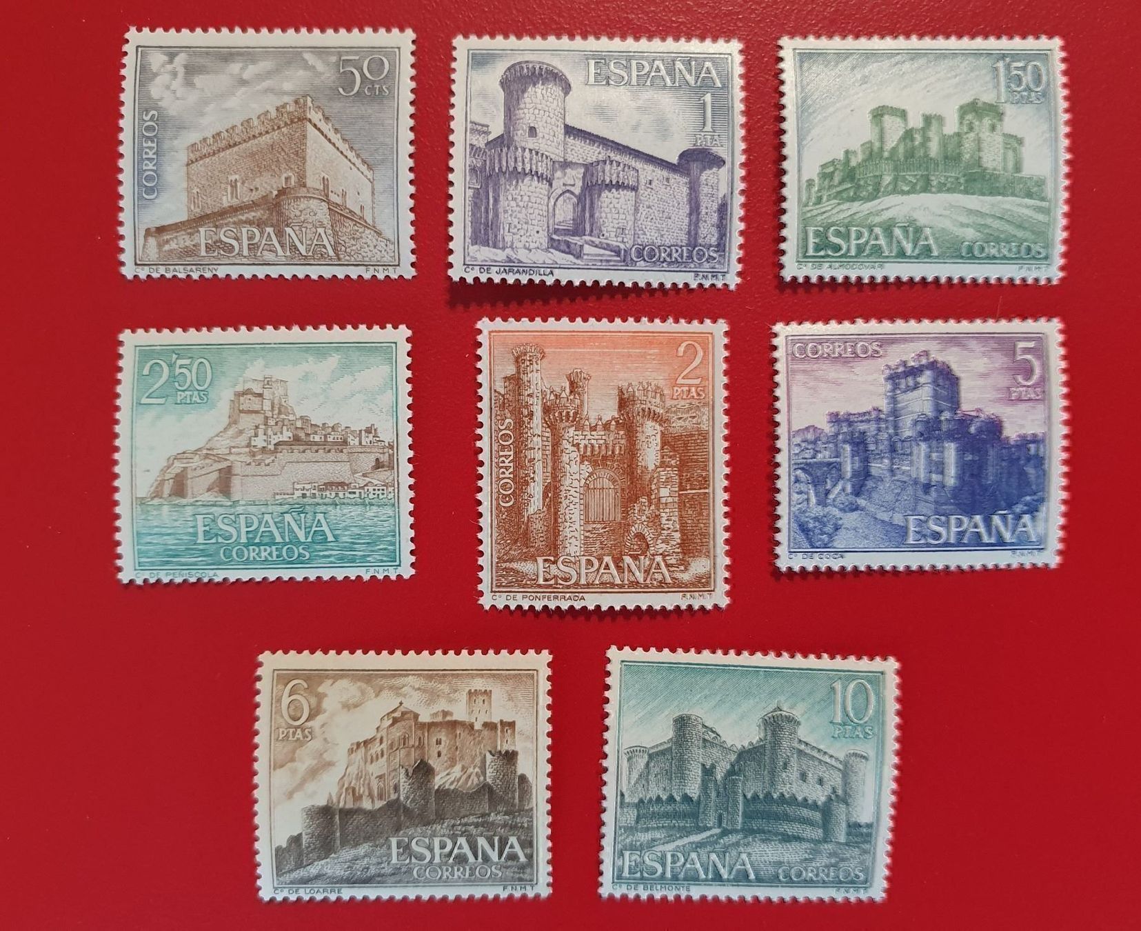 Alle Briefmarken: SPANIEN ESPANA CASTILLOS SCHLÖSSER 1966** 1967** POSTFRISCH – Neu (gemäss Beschreibung) aus Düdingen von Quartierstrasse
