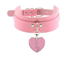 NEUES rosa Nieten Halsband mit Herz - 222605
