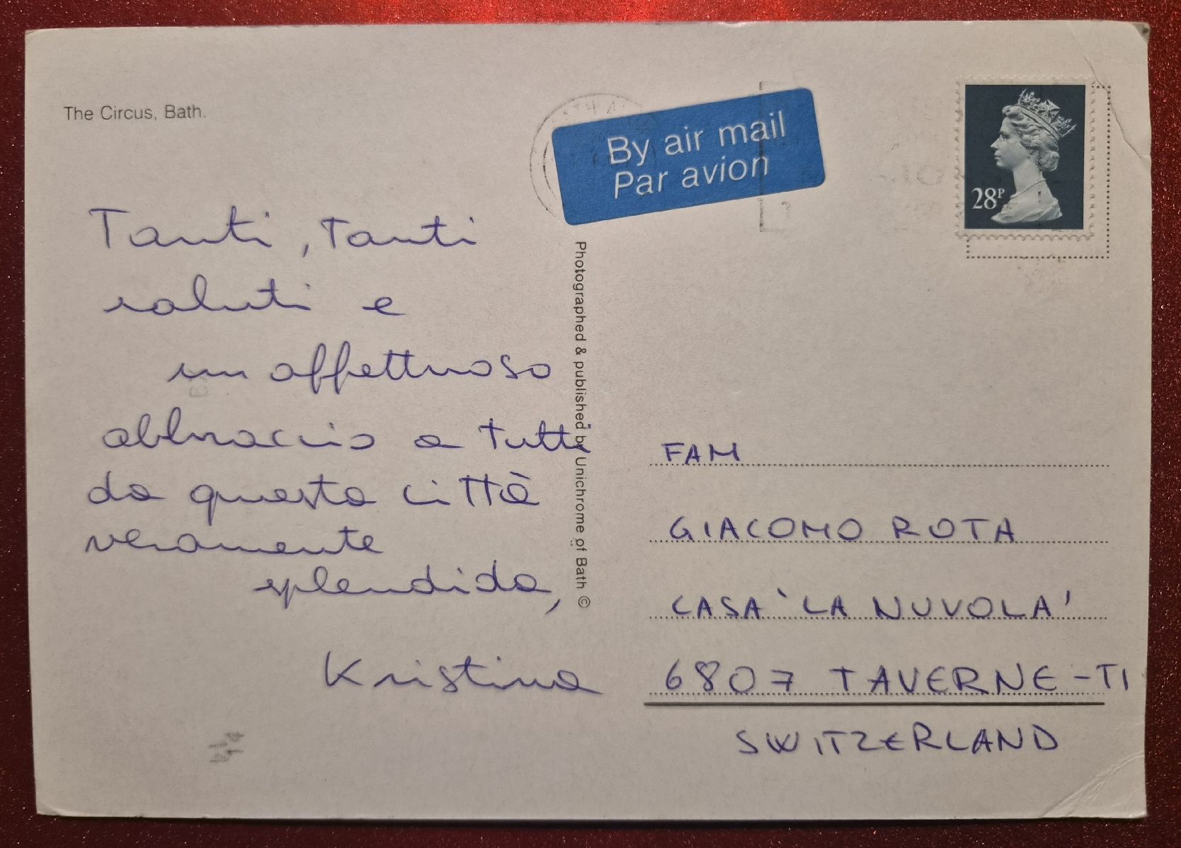 Cartes postales: Bath England The Circus – D'occasion à Melchnau par Fishel 1