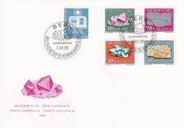 1961, Pro Patria Nr. B103-107, auf illustr. Blanco-FDC.