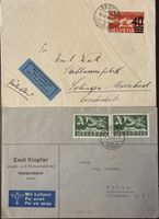 Schweiz Luftpost Briefe 1936 1937 Deutschland 2 Belege