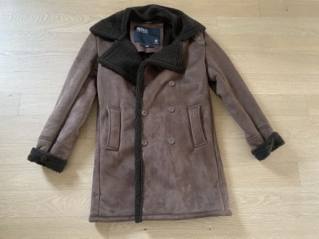 Manteau imitation daim marron taille M