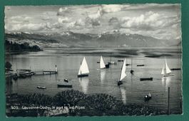 Lausanne-Ouchy, le Port et les Alpes, ungelaufen, ca. 1945