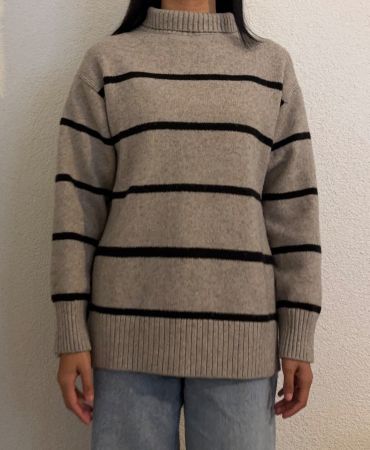 Warmer Winter Strickpullover mit Streifen, Top Zustand!