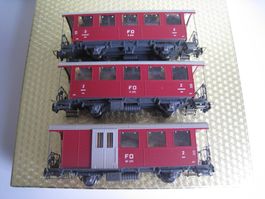 Ferro Suisse FO 2 Achser-Set rot, 2xPersonen + 1xGepäckwagen