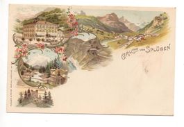 LITHO Gruss aus SPLÜGEN Hôtel Bodenhaus