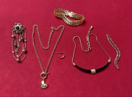 Modeschmuck Konvolut Ketten Armband Brosche gebraucht