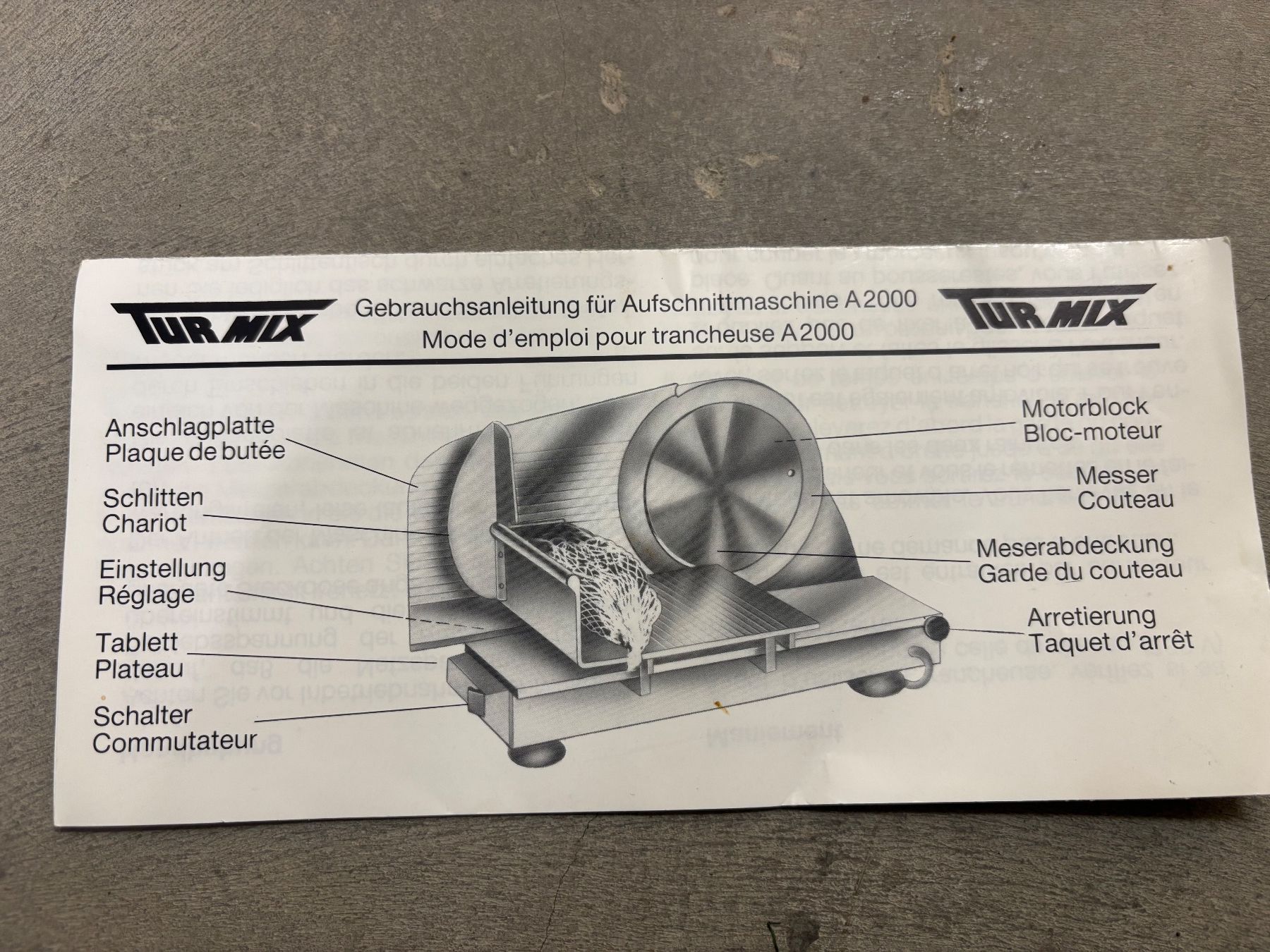 Turmix Küchengeräte: Turmix Aufschnittmaschine A-2000 – Gebraucht aus Wolfenschiessen von Amerika_2006 5