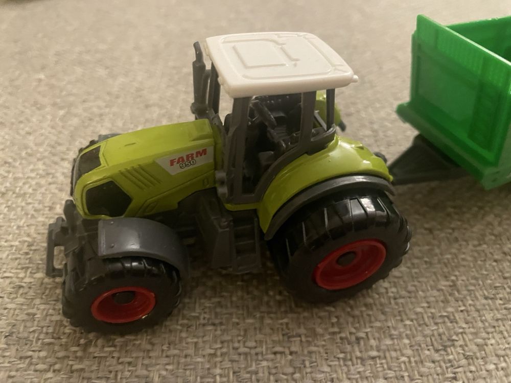 Eymobad Metall Traktor Set Mit 4 Abnehmbaren Anhängern – Robustes Bauerhof-Spielzeug Aus Metall/Kunststoff, Traktor-Geschenk Für Kinder Ab 3 Jahren