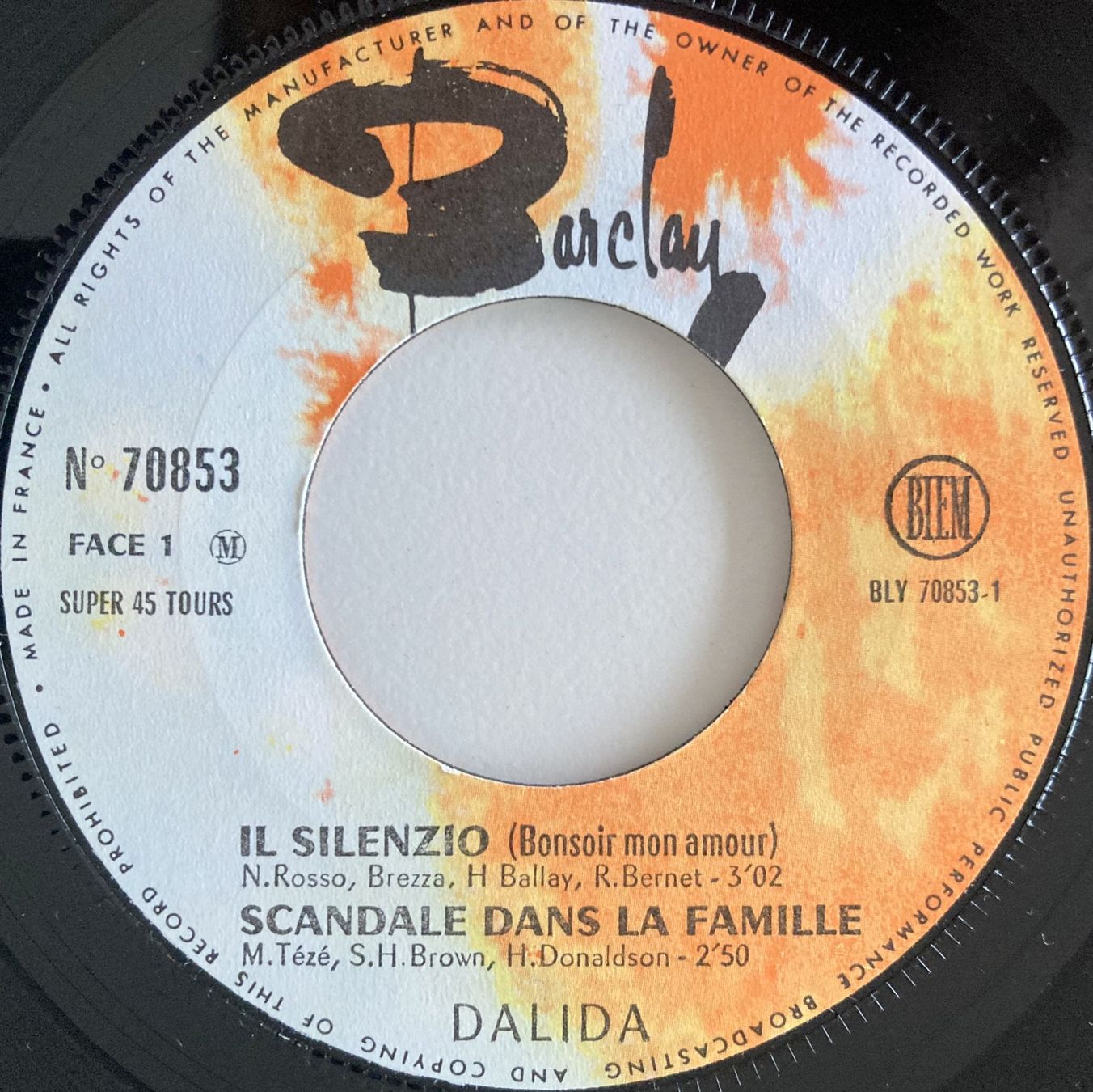 Dischi in vinile: DALIDA - IL SILENZIO – Usato da Bottens venduto da hotter-than-hell 2