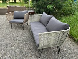 Gartenlounge (2er-Sofa und Sessel)