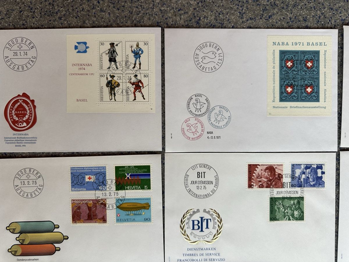 Tutti i francobolli: Schweiz - 54x FDC vom 13.3.67-11.9.75 – Usato da Schmitten / FR venduto da Samsara169 7