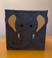 Aufbewahrungsbox Filz grau mit Elefant faltbar