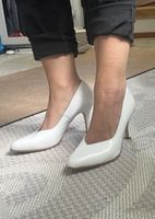 Elegante Pumps von Pazolini Leder Kroko Print weiss Gr. 37