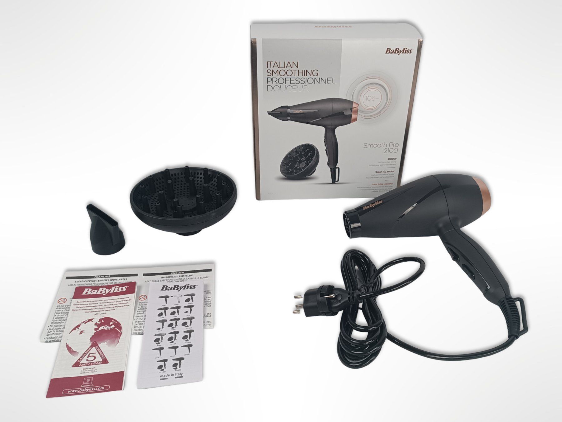 BaByliss Asciugacapelli: BABYLISS Smooth Pro 2100 Föhn – Usato da Suhr venduto da Restwert_Suhr