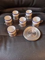 6 Espresso Tassen mit Zinn