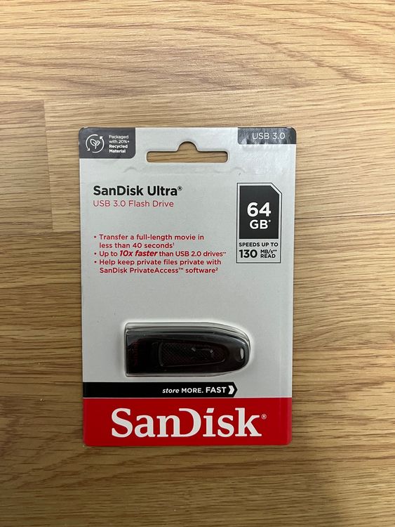 SanDisk Ultra USB 3.0 Stick, 64 GB, NEU&OVP! (Neu und originalverpackt ...