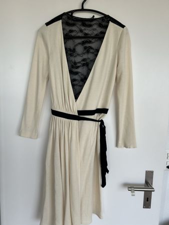 Diana von Fürstenberg 100% Wolle Spitze Wickelkleid Gr. S