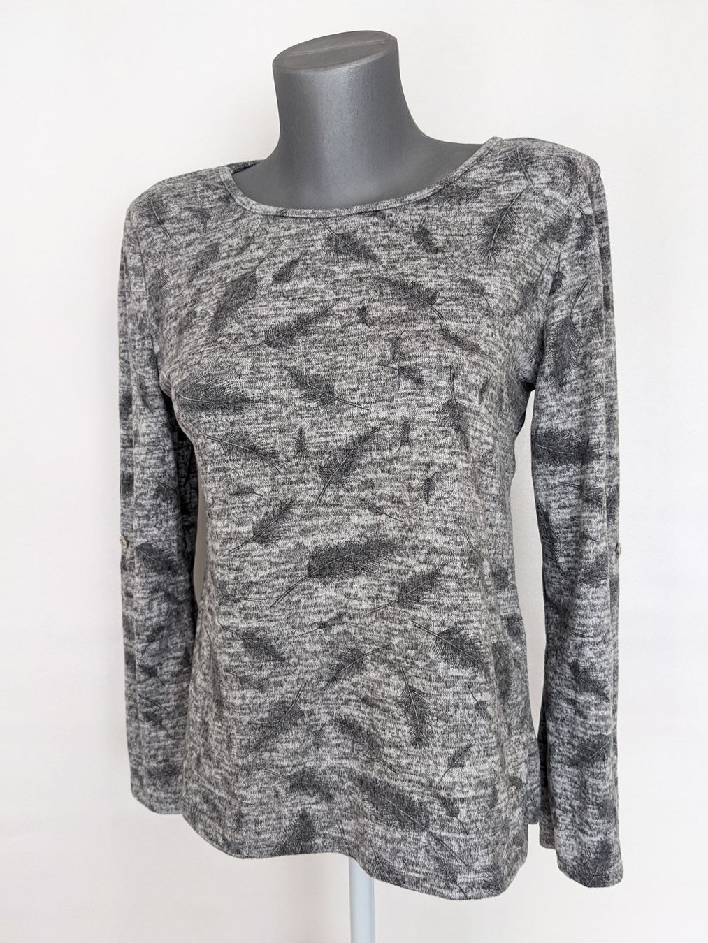 Maglioni & Felpe: Feiner grauer Pullover mit Federmuster S – Usato da Meilen venduto da GypsyCat