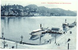LUZERN Dampfschifflände am Bahnhofplatz, Dampfschiff
