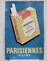 ALTES REKLAME BLECHSCHILD PARISIENNES