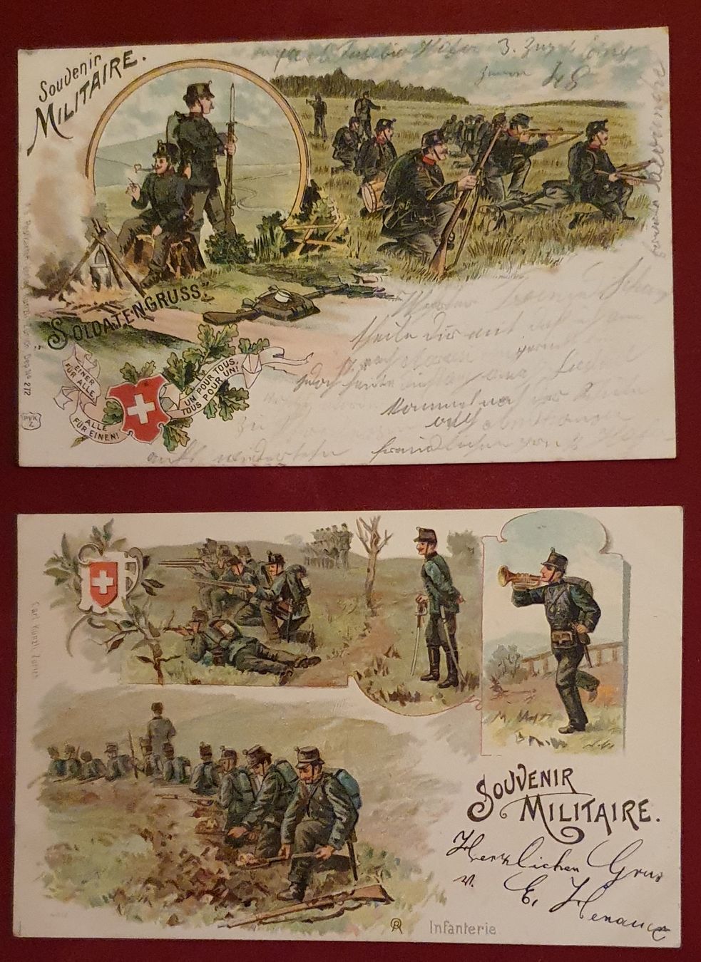 Cartoline postali: 2 Militärkarte 1902 – Usato da Kreuzlingen venduto da Rschweiz1