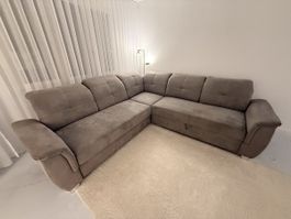Moderne Ecksofa-Kombination in Alcantara-Optik(Neuwertig)