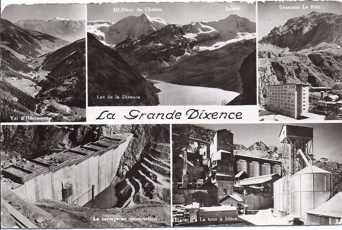 Ansichtskarten: LA GRANDE DIXENCE, en 5 vues – Gebraucht aus Les Verrières von Scampi0