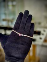 Zartes Armband mit Herzen & Zirkonia, rosévergoldet
