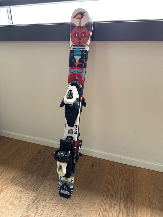 Babyski Lernski 70cm Kinderski für Kinder in Fabe Gelb Teddybär