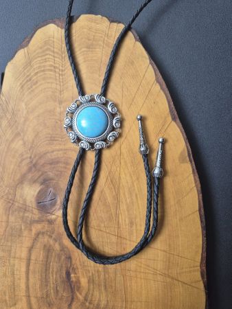 1) BoloTie Westernkrawatte Türkis Southwest-Style Silber Neu