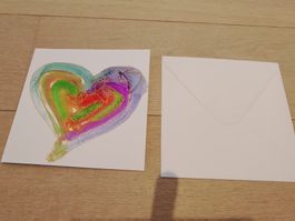 Handgemachte Bei mir Karte mit Umschlag - 15 cm X 15 cm.