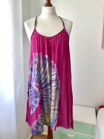 Luftiges Batikkleid pink