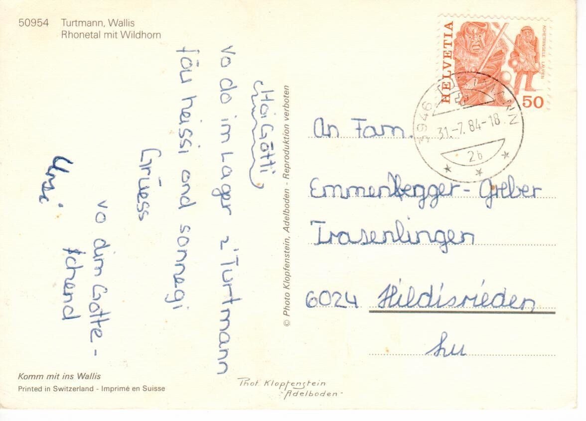 Cartoline postali: Turtmann – Usato da Wolhusen venduto da Curver9 1