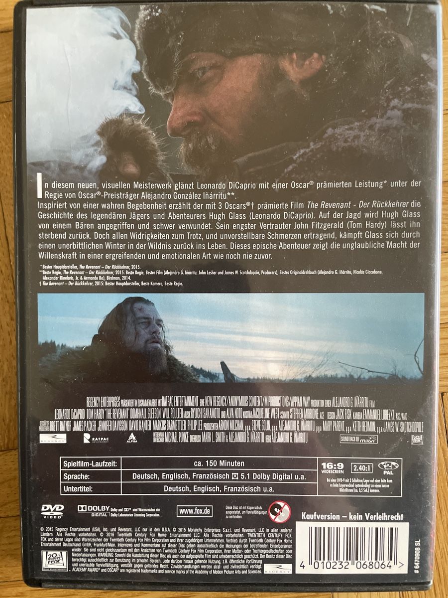 Tutti i DVDs: The Revenant - Der Rückkehrer - DVD – Usato da Zürich venduto da Mr.Mauri83 1